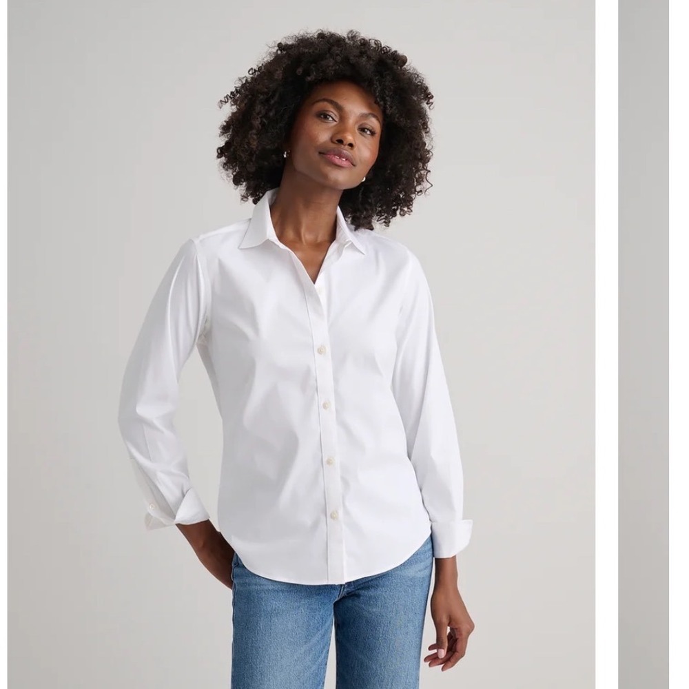 UNTUCKit Bella Button Down Women 12 White Wrinkle Free Long Sleeve Blouse